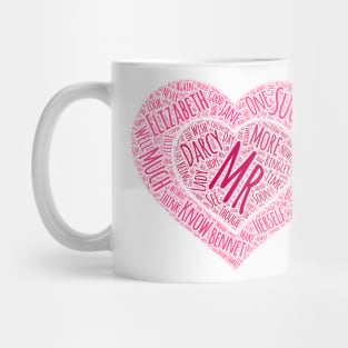 Pride and Prejudice Word Cloud Mug